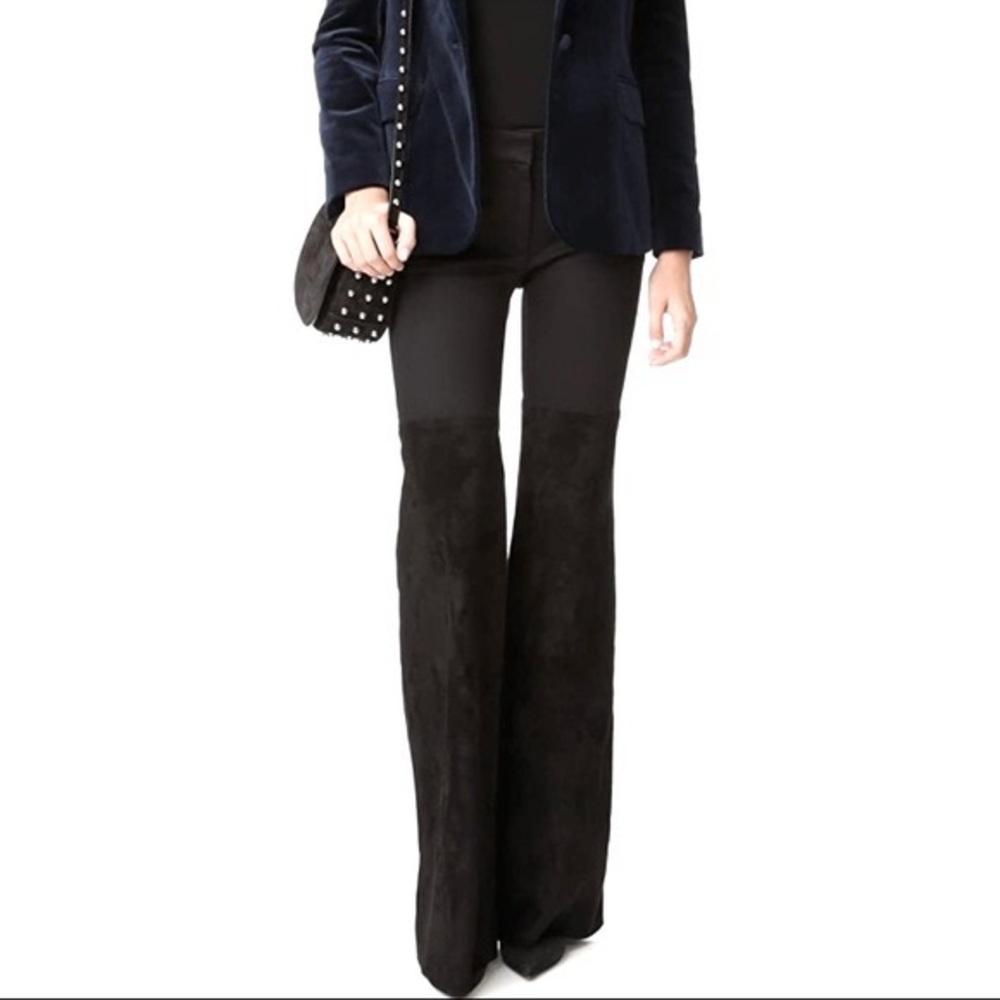 NWT Luxury Rachel Zoe Gigi Leather & Suede Flare Pants. Size 2. Brand new unworn